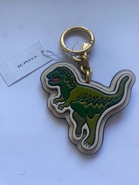 NWT sold out online Coach Green Dinosaur Keychain Charm t-Rex c coach print